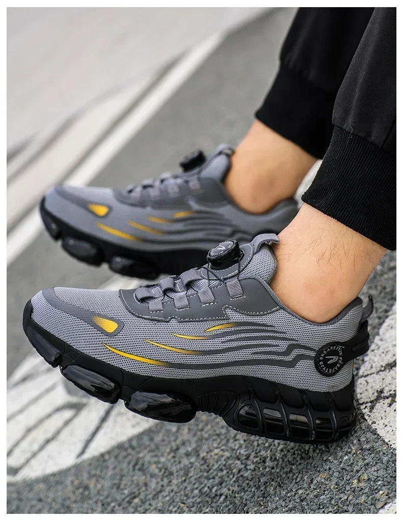Men's Safety Shoes Protection And Elastic Safety Boots Fashionable Casual Shoes Breathable Odor Protection Men's Work Shoes