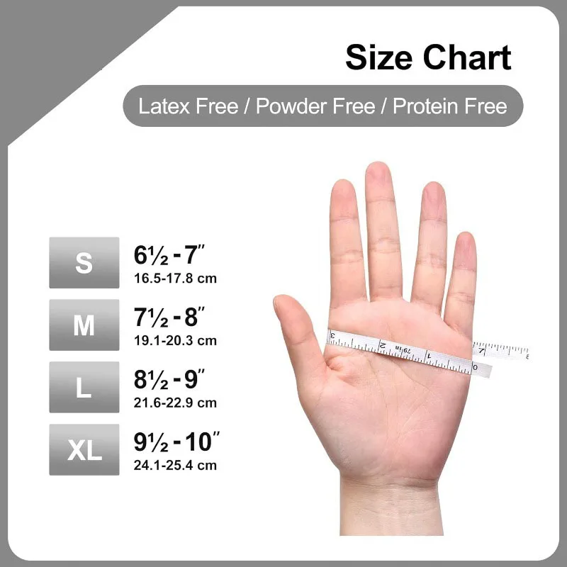 10-100PCS White Disposable Nitrile Gloves, Latex Free, Powder, Kitchen Cleaning Gloves Mechanic Security Protection Working Glov