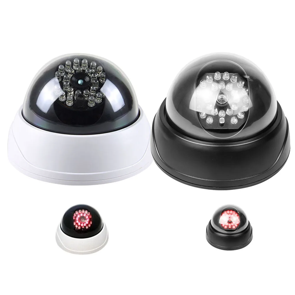 Fake Dummy CCTV Camera White Dome Camera 28pcs IR Red Leds Power Via 2AA Battery Scare The Thief Surveillance Security System