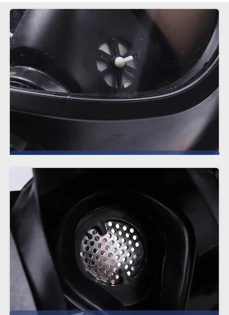 Black MF14 Full Face Gas Mask Military Chemical Respirator Natural Rubber For Painting Spraying Welding Work Safety Protection