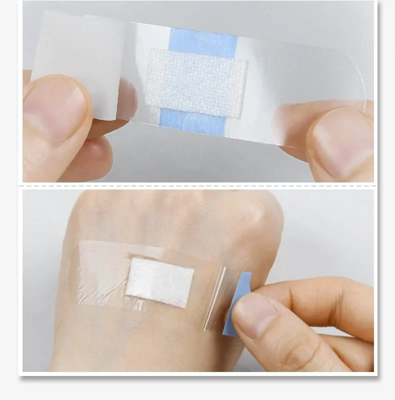 120pcs PU Transparent Waterproof Band Aid Adhesive Medical Strips Plaster for Wound Sports Bathing