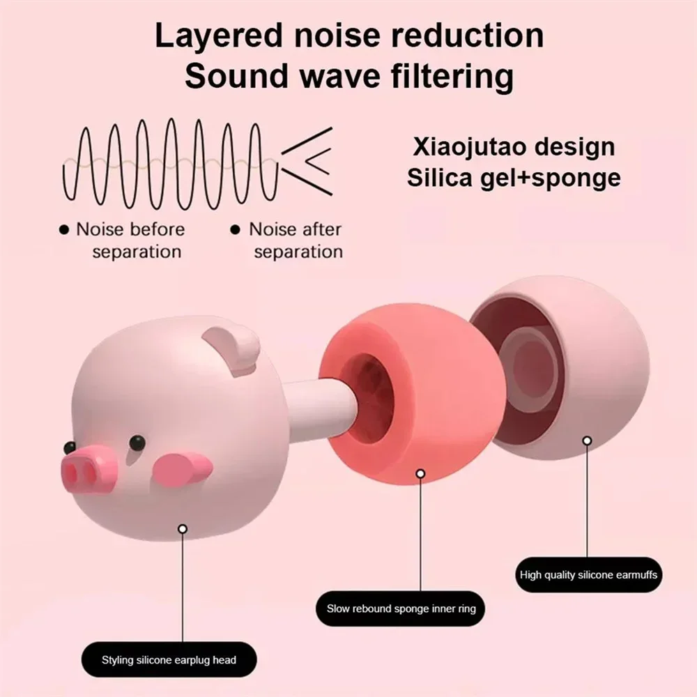 1 Pair Cartoon Anime Earplugs Anti-noise Anti Snoring Sleep Aid Traveling Ear Plugs Sleeping Ear Plug Rebound Earplug Ears Care