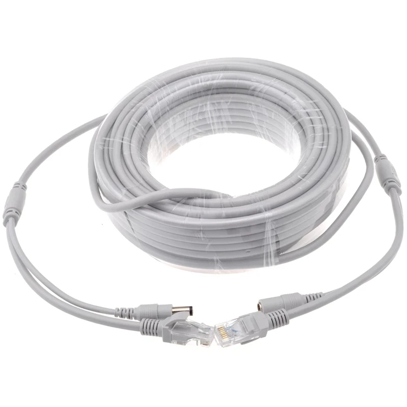 IP Camera Extension Cable Power Supply RJ45 2 IN 1 Network Wires 5M/10M/20M/30M RJ45 Extension Cable RJ45+DC For IP Cameras
