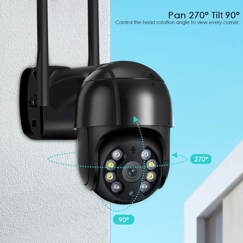 Hiseeu 1080P HD Smart Wifi PTZ Camera 5xDigital Zoom Human Detect Alert Auto Tracking ONVIF CCTV IP Camera Security Protection