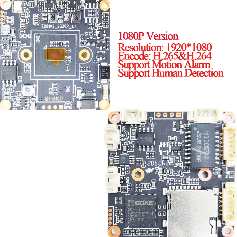 Starlight 8MP 3840*2160 4K Wireless IP Camera Module Human Detection Motion Alarm RTSP Audio Onvif TF Card Slot WIFI Camhi APP