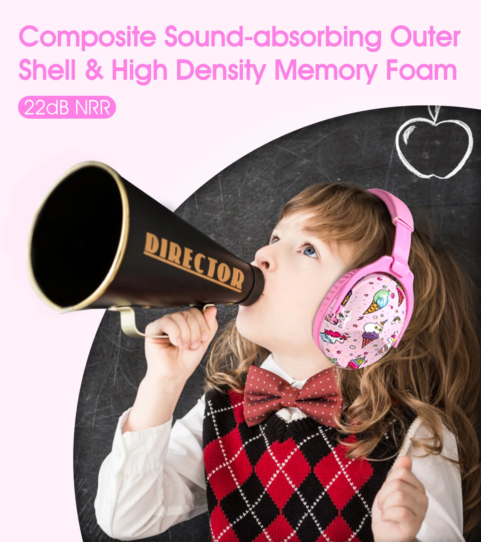 HOCAZOR Kid Earmuffs Noise Protection Safety Ear Muffs Protectors for Children Hearing Defenders Sensory Issues Noise Reduction