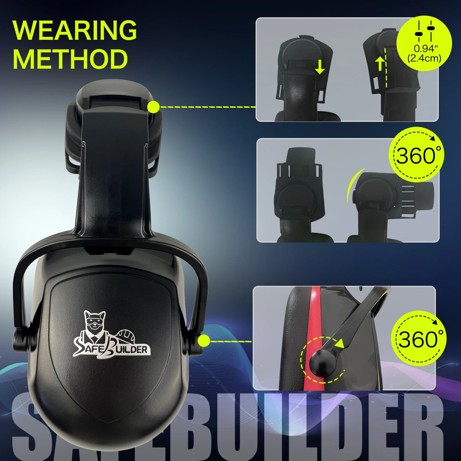 Ear Muffs For Hard Hats Fit,Earmuffs Noise Reduction Hearing Protection,Helmet Attachable Ear Muffs