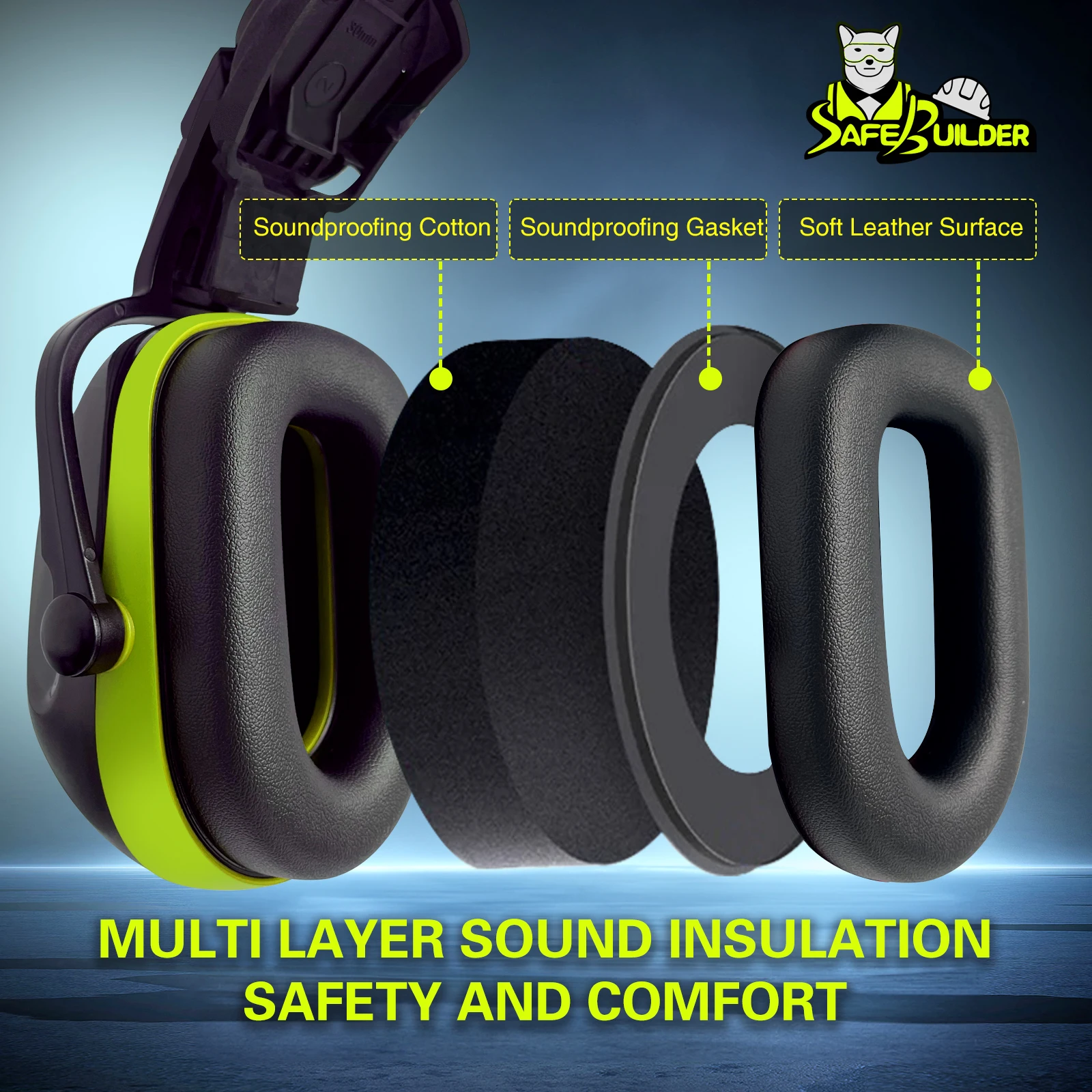 Ear Muffs For Hard Hats Fit,Earmuffs Noise Reduction Hearing Protection,Helmet Attachable Ear Muffs