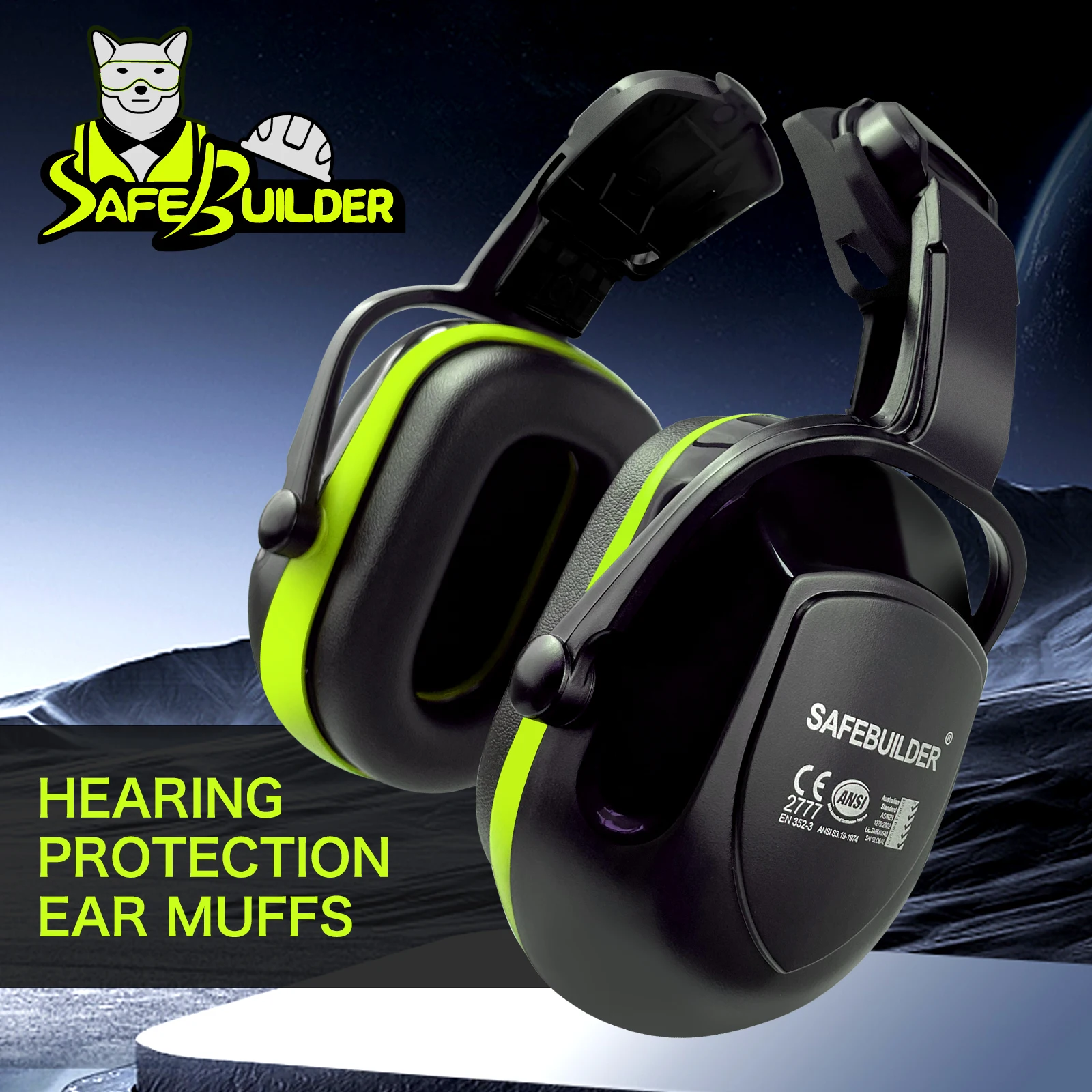 Ear Muffs For Hard Hats Fit,Earmuffs Noise Reduction Hearing Protection,Helmet Attachable Ear Muffs