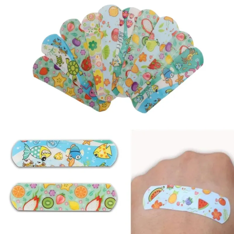 100pcs/lot Cartoon Animal Pattern Waterproof Band Aid Hemostasis Adhesive Baby Bandages Wound Plaster Patches for Kids