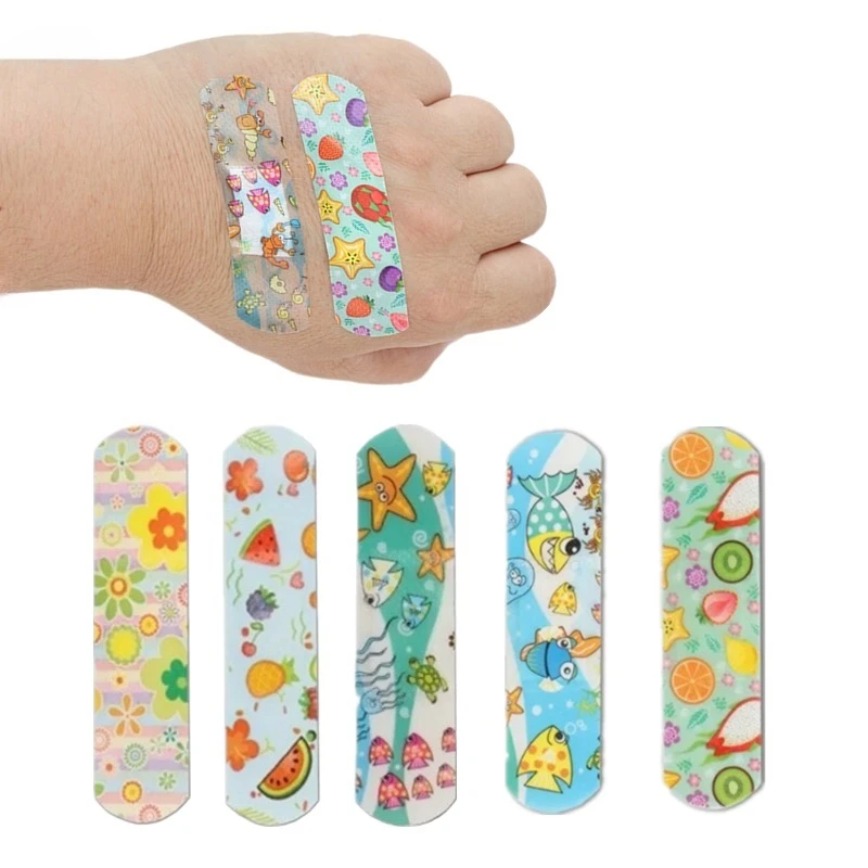 100pcs/lot Cartoon Animal Pattern Waterproof Band Aid Hemostasis Adhesive Baby Bandages Wound Plaster Patches for Kids