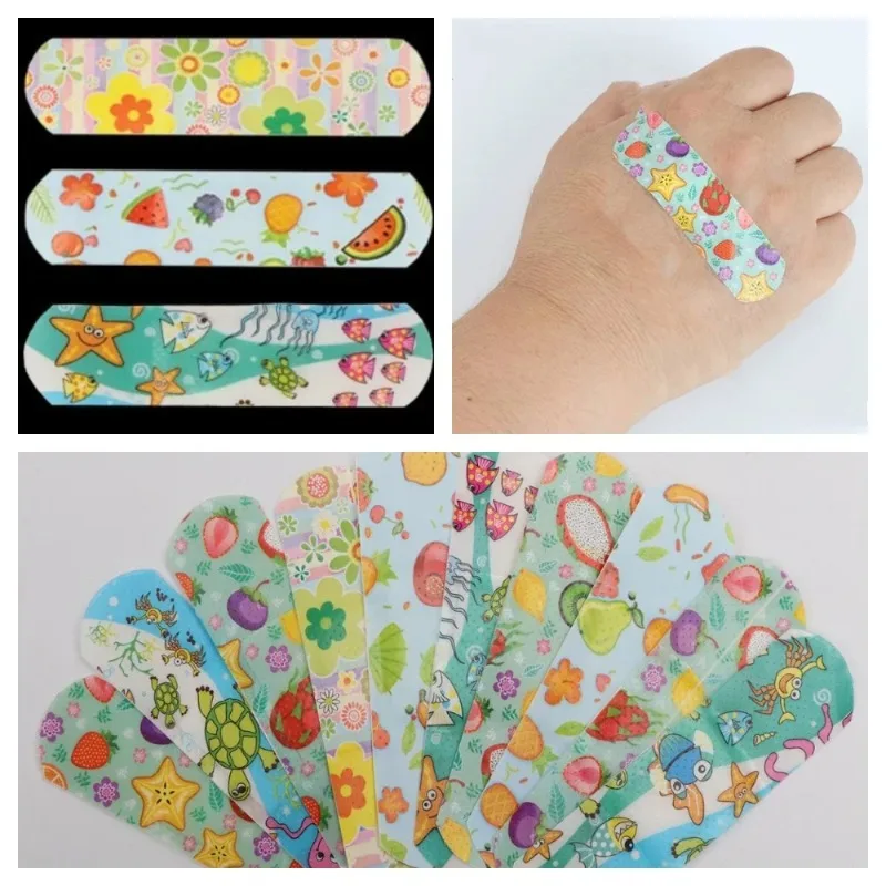 100pcs/lot Cartoon Animal Pattern Waterproof Band Aid Hemostasis Adhesive Baby Bandages Wound Plaster Patches for Kids