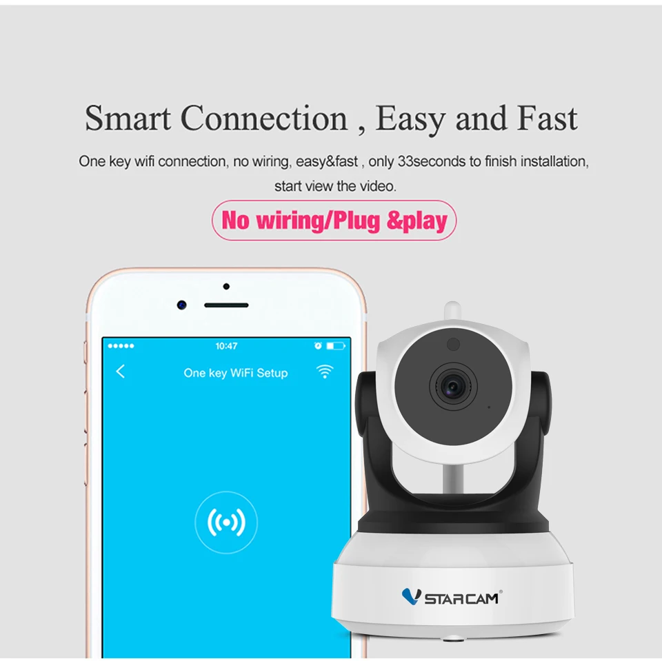 Vstarcam 3MP HD Wireless WiFi IP Camera Surveillance CCTV Camera 1080P Home Security IR Night Vision PTZ Baby Monitor Camera