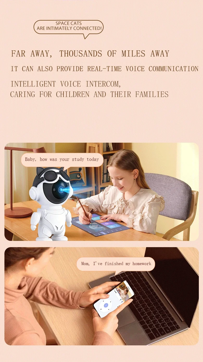 Smart Home Baby Security Monitor WiFi IP Camera Cartoon Bear Halloween Gift CCTV 1080P HD Surveillance Auto Tracking Camera