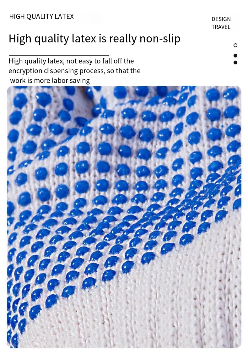 12 Pairs Cotton Polyester String Knit Shell Safety Protection Work Gloves, Painter Mechanic Industrial Warehouse with Dots,