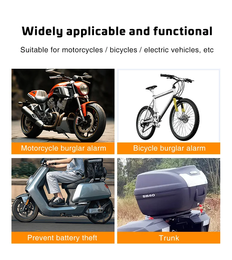 DYGSM Bike Alarm Waterproof Vibration Motorcycle Bicycle/Door Burglar Alarm Ebike Anti Theft 113dB Loud Adjustable Sensitivity