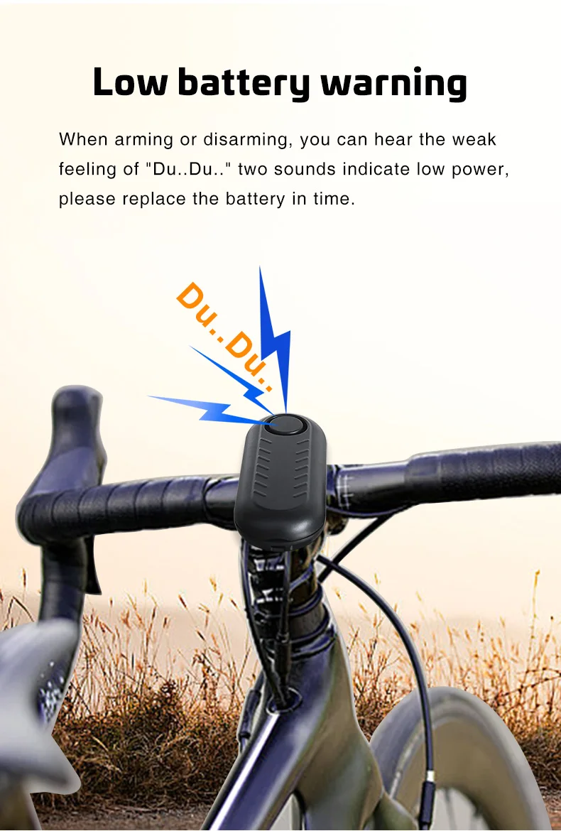 DYGSM Bike Alarm Waterproof Vibration Motorcycle Bicycle/Door Burglar Alarm Ebike Anti Theft 113dB Loud Adjustable Sensitivity