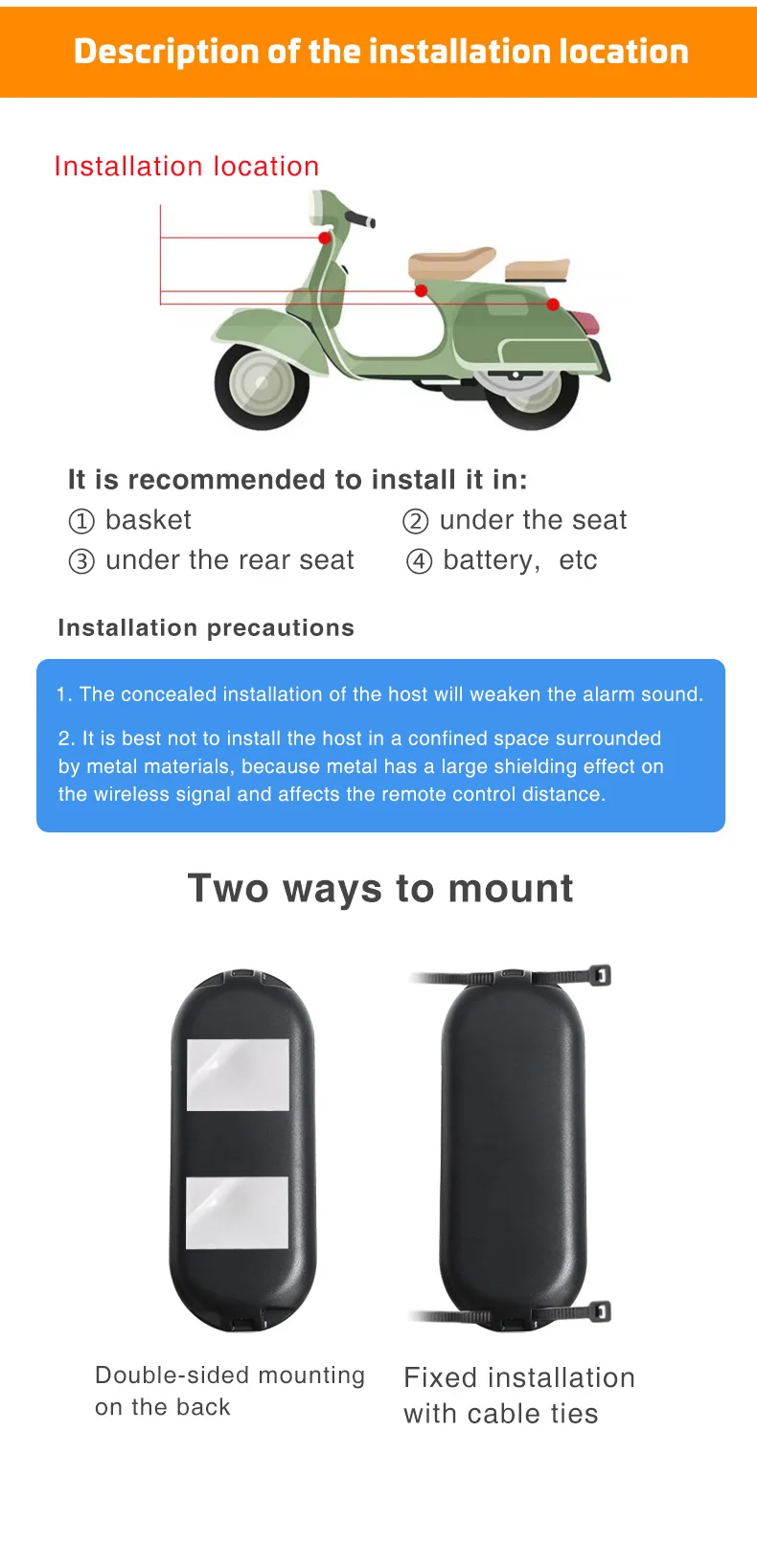 DYGSM Bike Alarm Waterproof Vibration Motorcycle Bicycle/Door Burglar Alarm Ebike Anti Theft 113dB Loud Adjustable Sensitivity