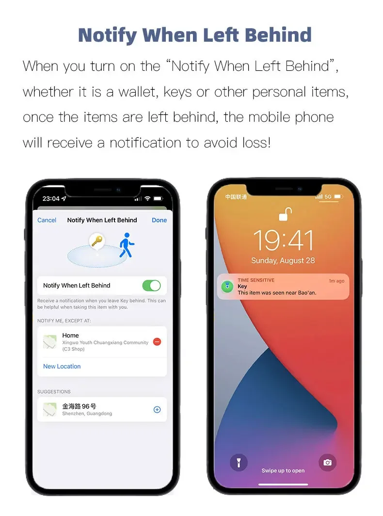 Mini Anti-Lost Tracking Device Bluetooth Works with Apple Find My APP Smart Tag Kid Pet GPS Tracker Alarm Reminder Positioner