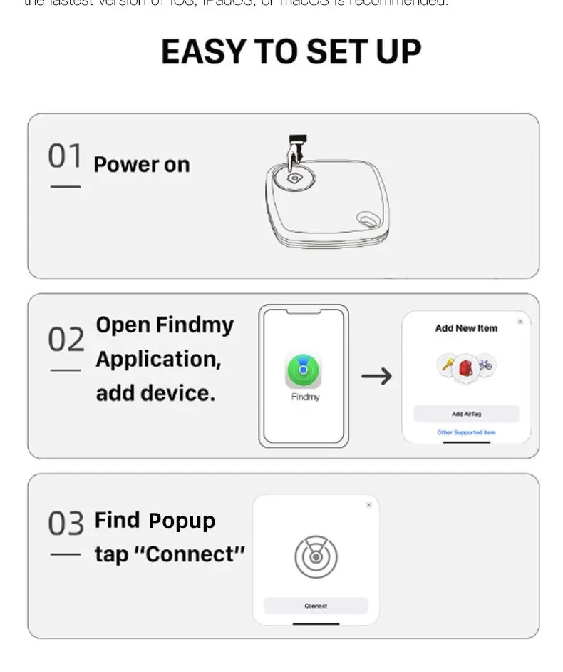 Mini Anti-Lost Tracking Device Bluetooth Works with Apple Find My APP Smart Tag Kid Pet GPS Tracker Alarm Reminder Positioner
