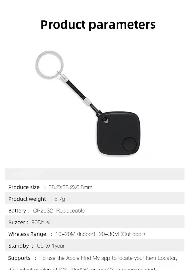 Mini Anti-Lost Tracking Device Bluetooth Works with Apple Find My APP Smart Tag Kid Pet GPS Tracker Alarm Reminder Positioner