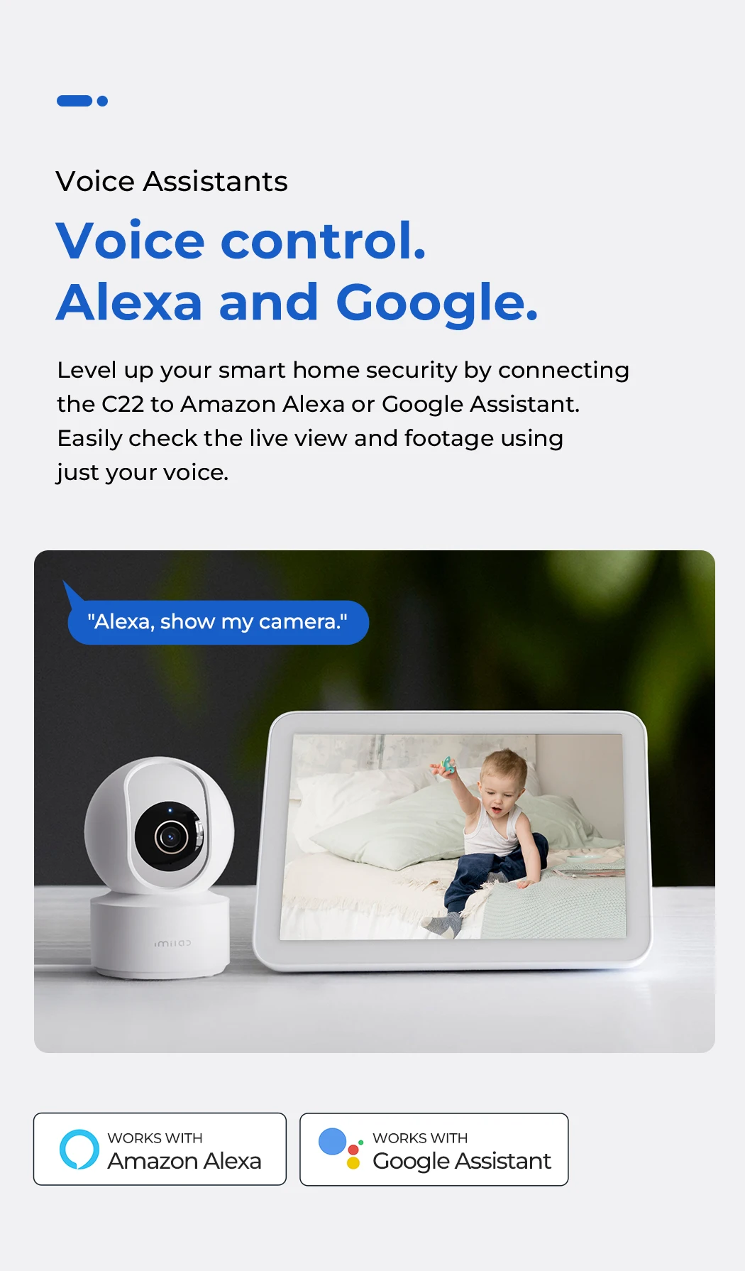IMILAB C22 3K Security Indoor Camera - 360° View Home Camera with Color Night Vision for Baby/Pet Monitor WiFi6 AI Detection
