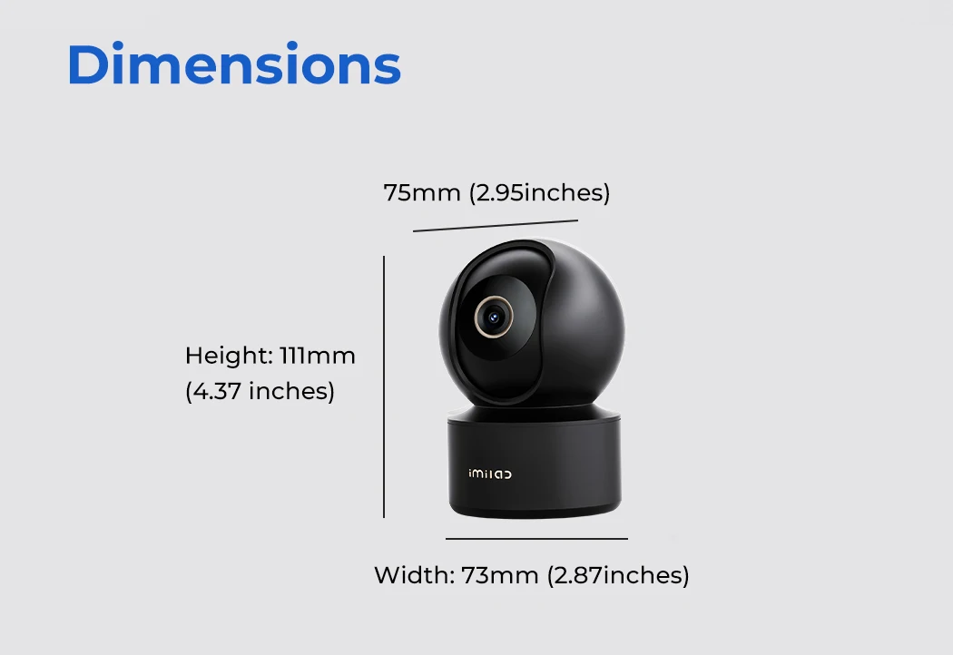 IMILAB C22 3K Security Indoor Camera - 360° View Home Camera with Color Night Vision for Baby/Pet Monitor WiFi6 AI Detection