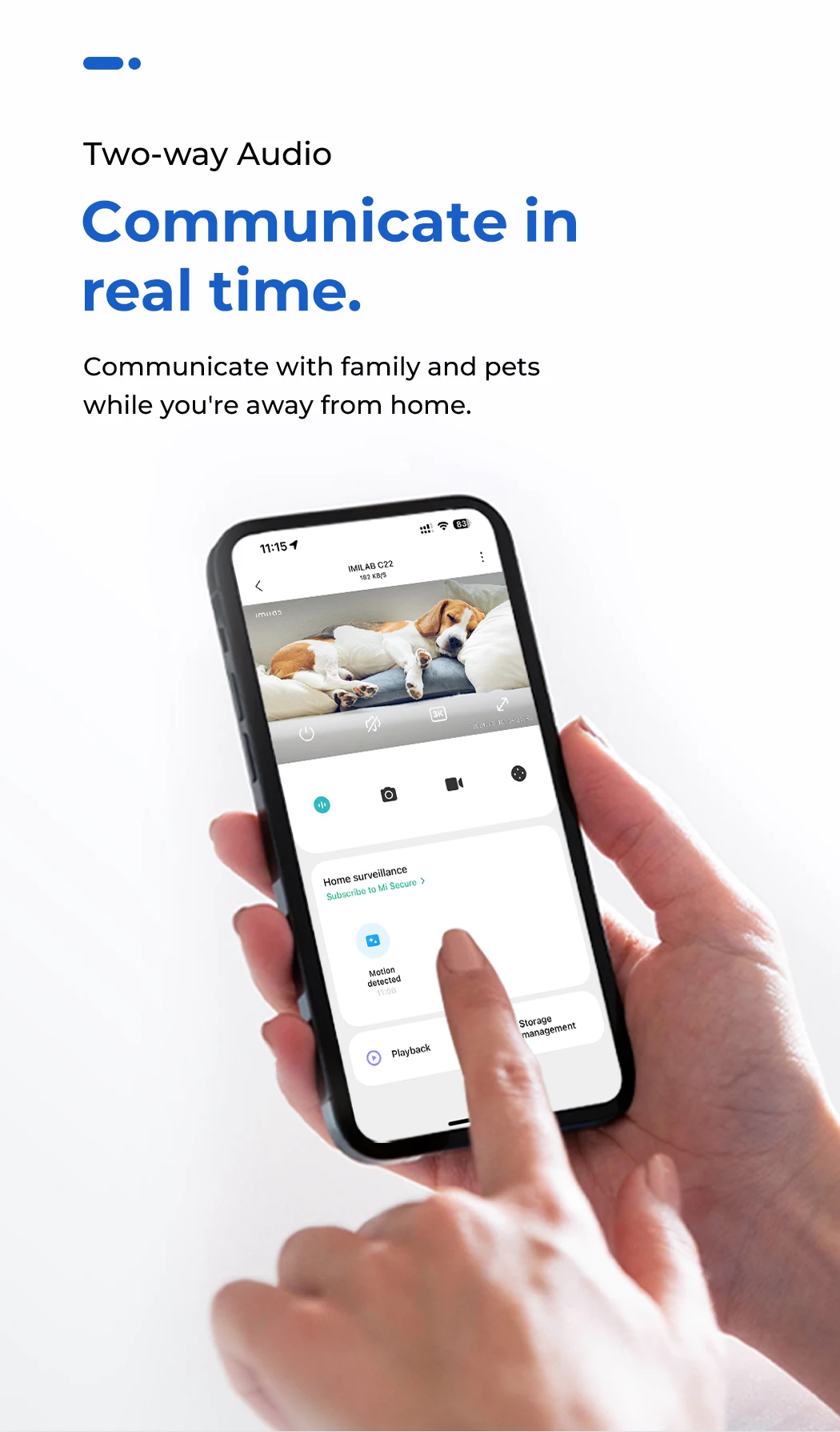 IMILAB C22 3K Security Indoor Camera - 360° View Home Camera with Color Night Vision for Baby/Pet Monitor WiFi6 AI Detection