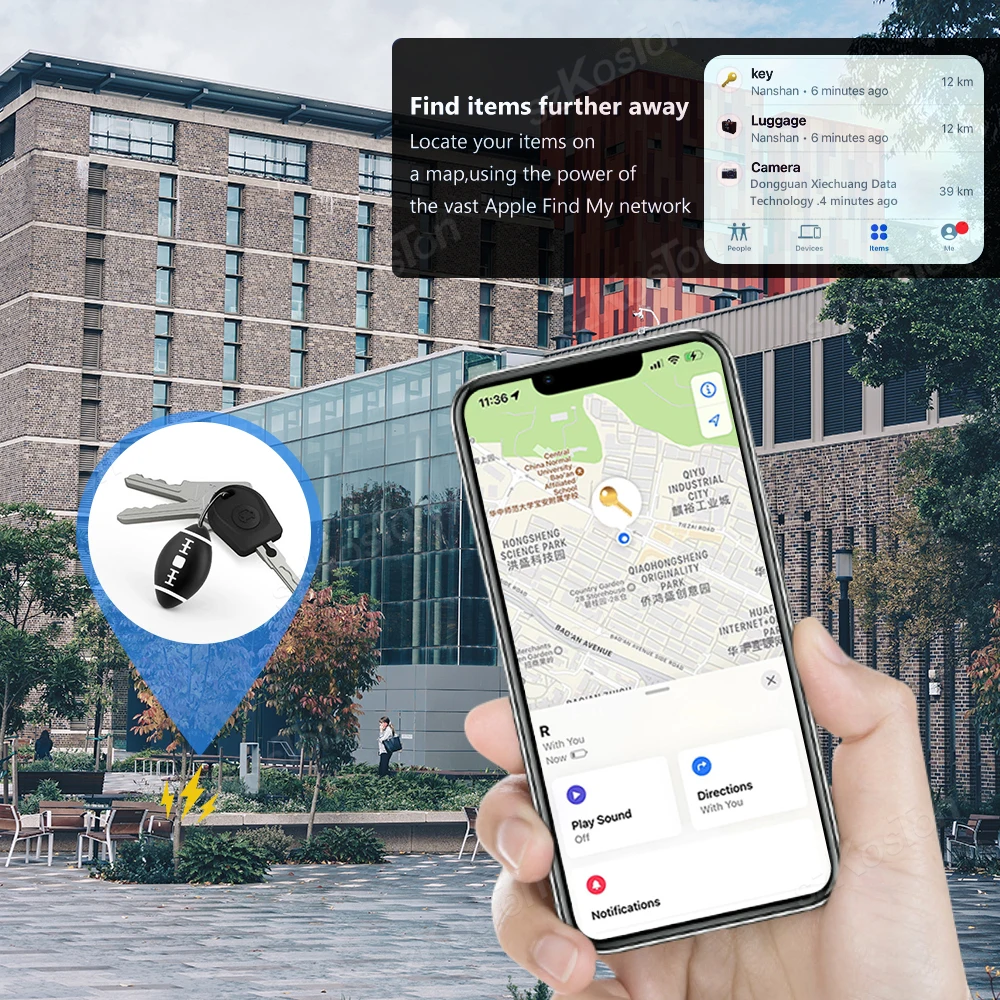 Mini GPS Tracker Global Anti-lost Alarm Locator Compatible with iOS Find My App Key Finder Car Pet Smart Tag for iPhone iTag