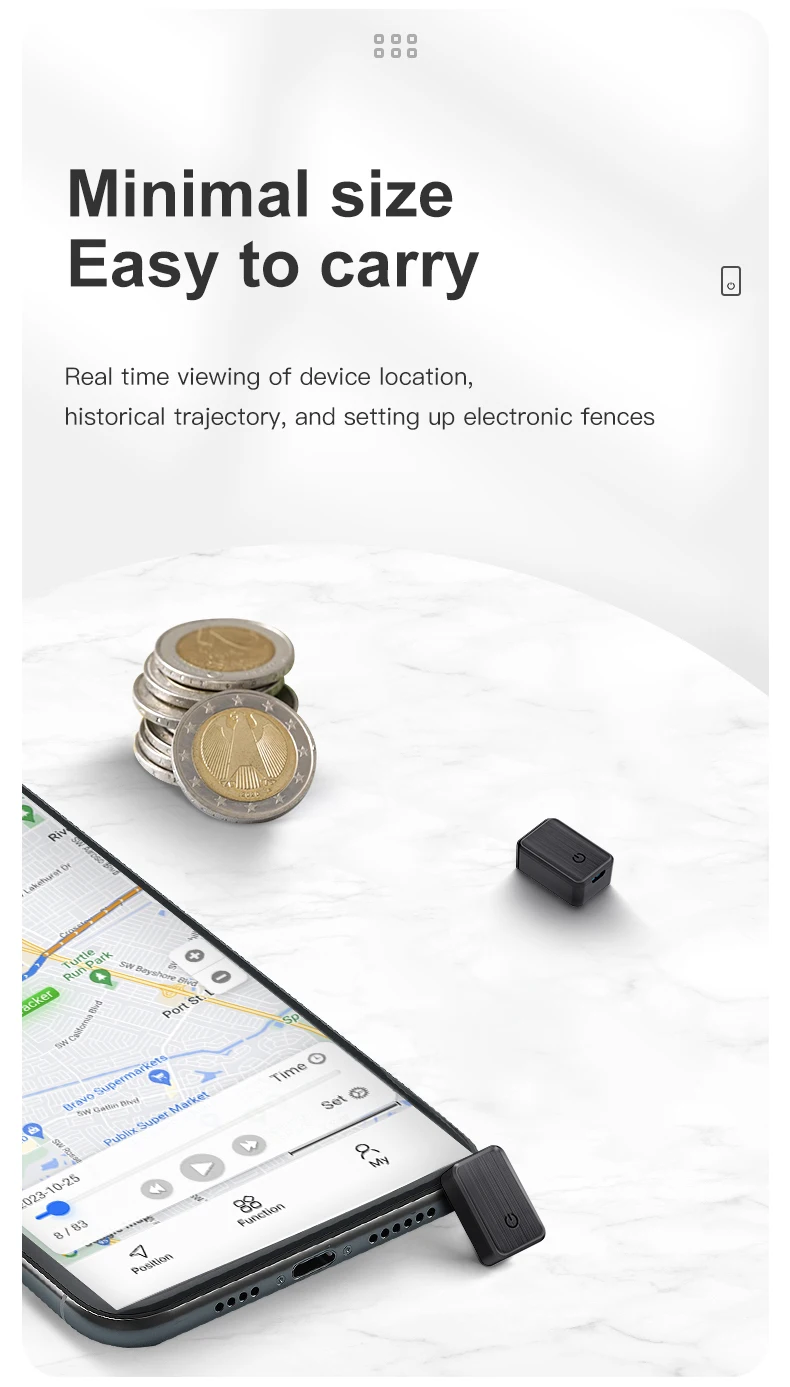 Mini GF08 GPS Car Tracker Real Time Tracking Anti-Theft Anti-lost Key Pet Locator Strong Magnetic Mount SIM Message Positioner
