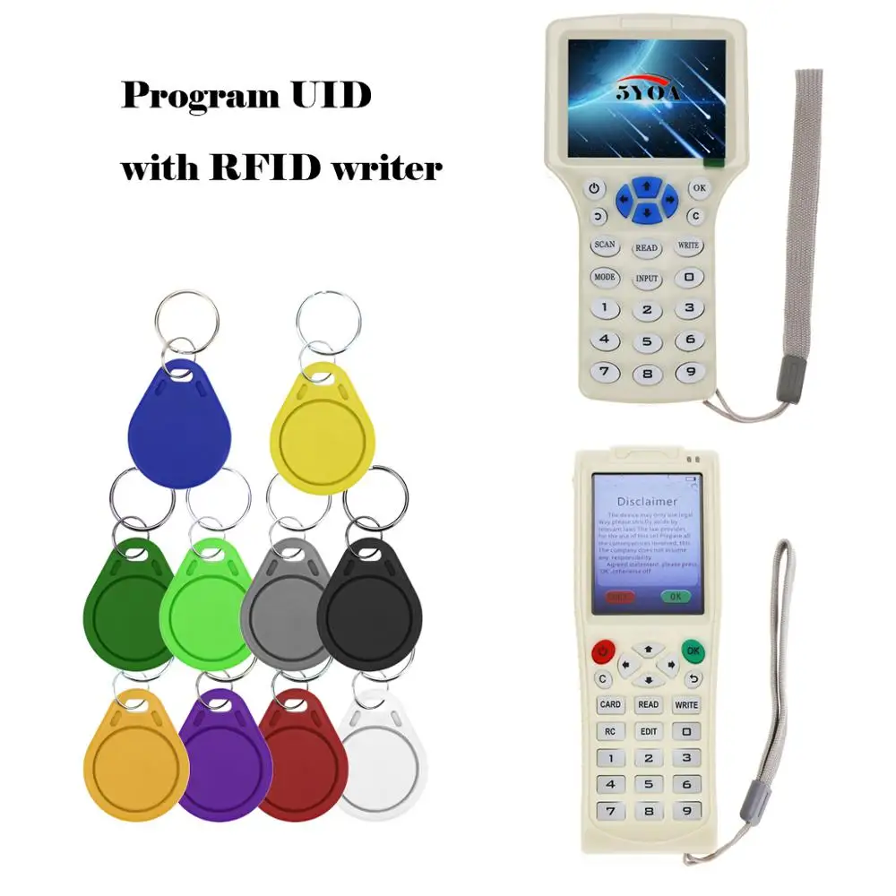 10PCS 13.56Mhz RFID UID Token Copy Keykobs Changeable Attendance Management CUID Clone Keychain Tag For Mif 1k S50 Writable
