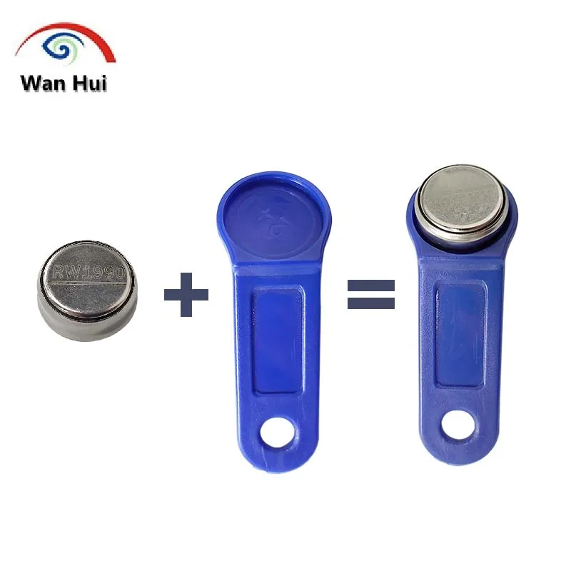 100Pcs/lots TM1990A-F5, DS1990A-F5 iButton TM Card, RW1990 Universal Intercome Key, Touch Memory Chip Map for Security Patrol