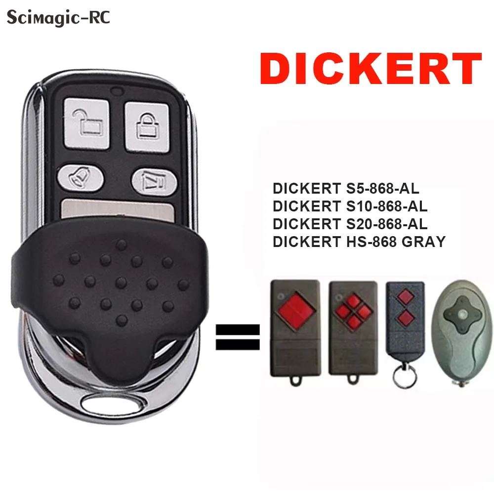 DICKERT 868mhz garage door command Compatible Controller DICKERT S5-868-AL/S10-868-AL/S20-868-AL/HS-868 GRAY remote Key