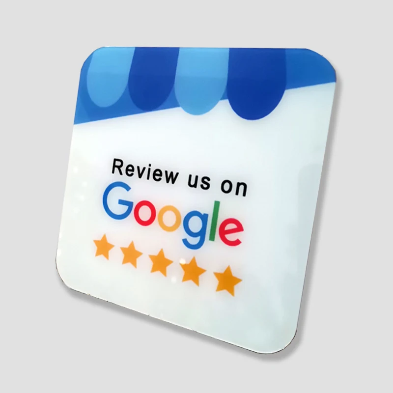 Custom Printing Acrylic NFC Table Stands NFC Plate for Google Reviews