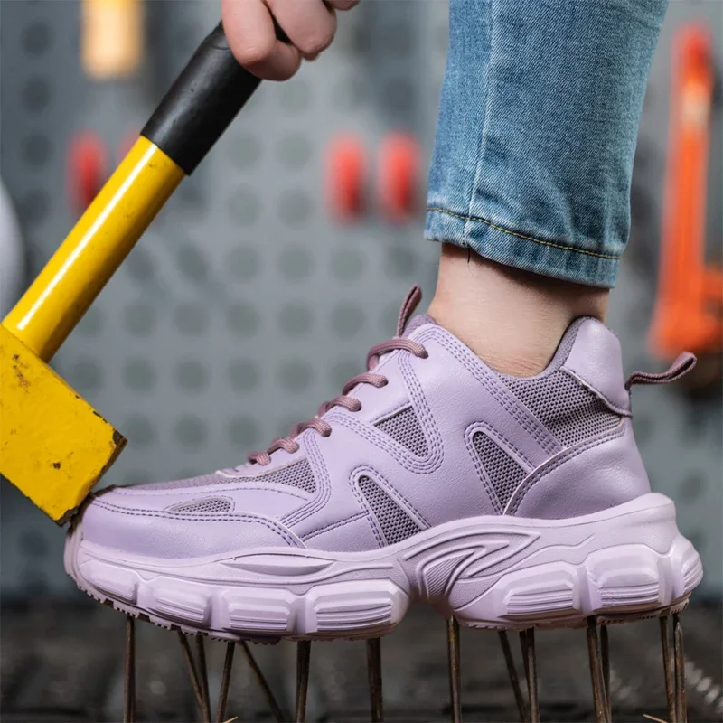 Protective Shoes For Women Men Work Sneakers Fashion Safety Shoes Anti-smash Anti-puncture Indestructible Shoes Work Boot