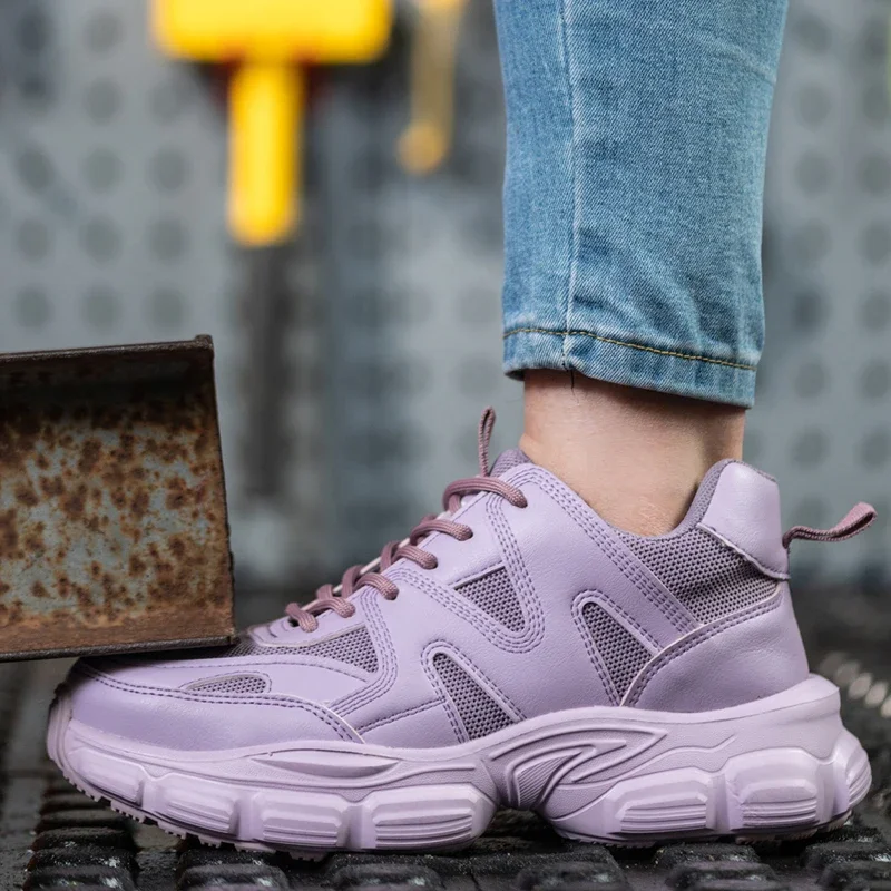 Protective Shoes For Women Men Work Sneakers Fashion Safety Shoes Anti-smash Anti-puncture Indestructible Shoes Work Boot