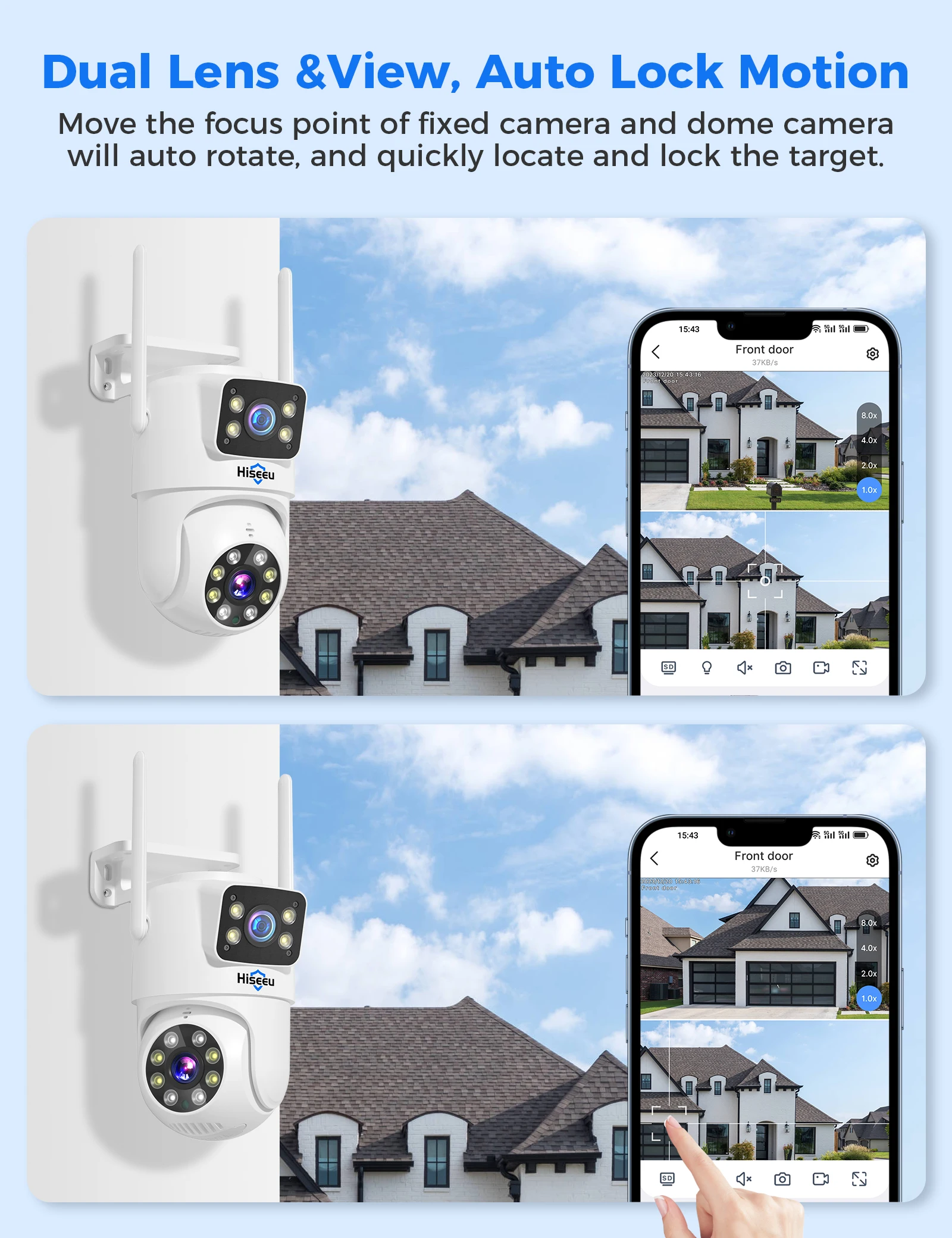 Hiseeu 6MP WIFI PTZ IP Camera Dual Lens 5X Digital Zoom Auto Tracking CCTV Surveillance Camera For Hiseeu Wireless CCTV System