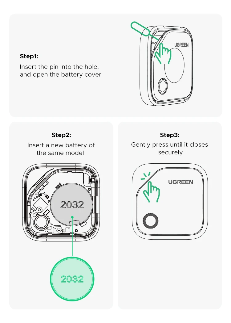 UGREEN Smart Bluetooth Tracker, Keys Finder Item Locator SmartTag Up to 2 Year Battery Phone Finder For Apple Find My (only IOS)