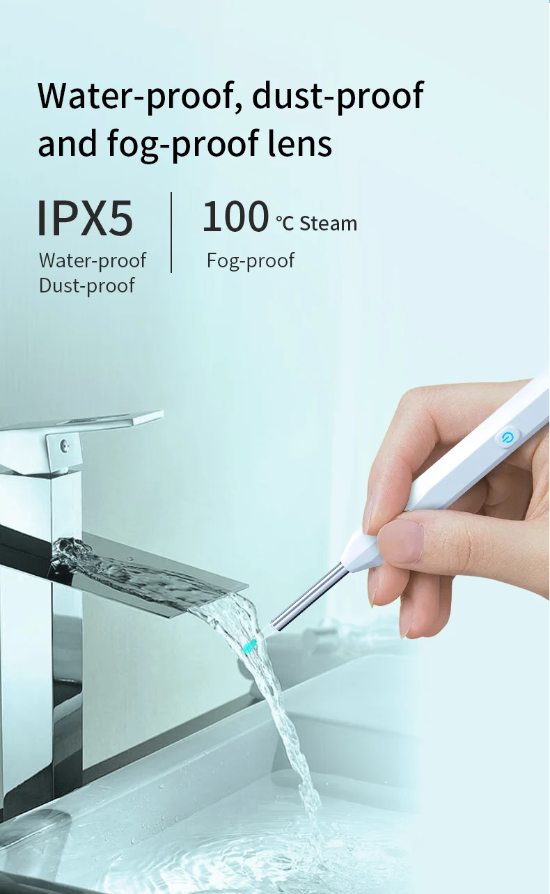 HD Ear Cleaner Otoscope with Camera Earwax Remover Tool Kit with 6 LED Lights for iPhone iPad Android Smart Phone