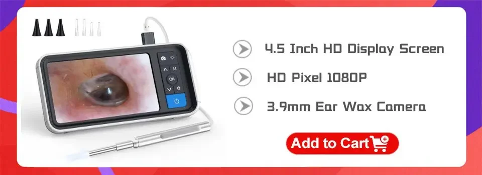 HD Ear Cleaner Otoscope with Camera Earwax Remover Tool Kit with 6 LED Lights for iPhone iPad Android Smart Phone