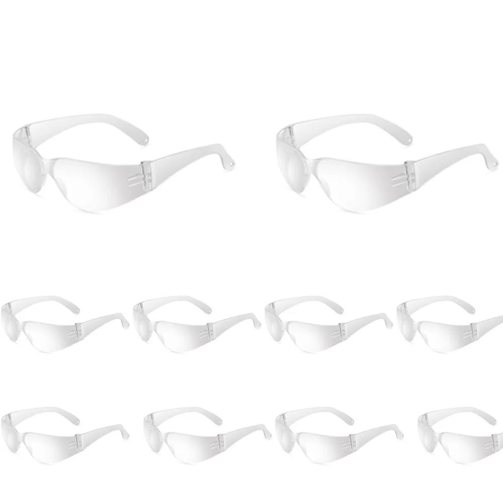 Clear Safety Glasses Anti-Fog Protective Eyewear For Men Women Scratch Impact Resistant Eye Black Protection For Work Lab(10pcs)