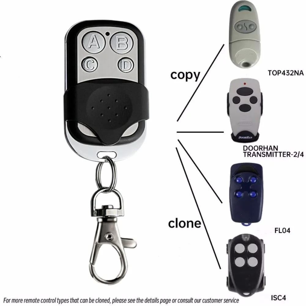 Clone TOP 432EE 432EV 432NA 434EE 434EV 434NA 432 434 EE EV NA Garage Door Remote Control Duplicator 433.92MHz Fixed Code