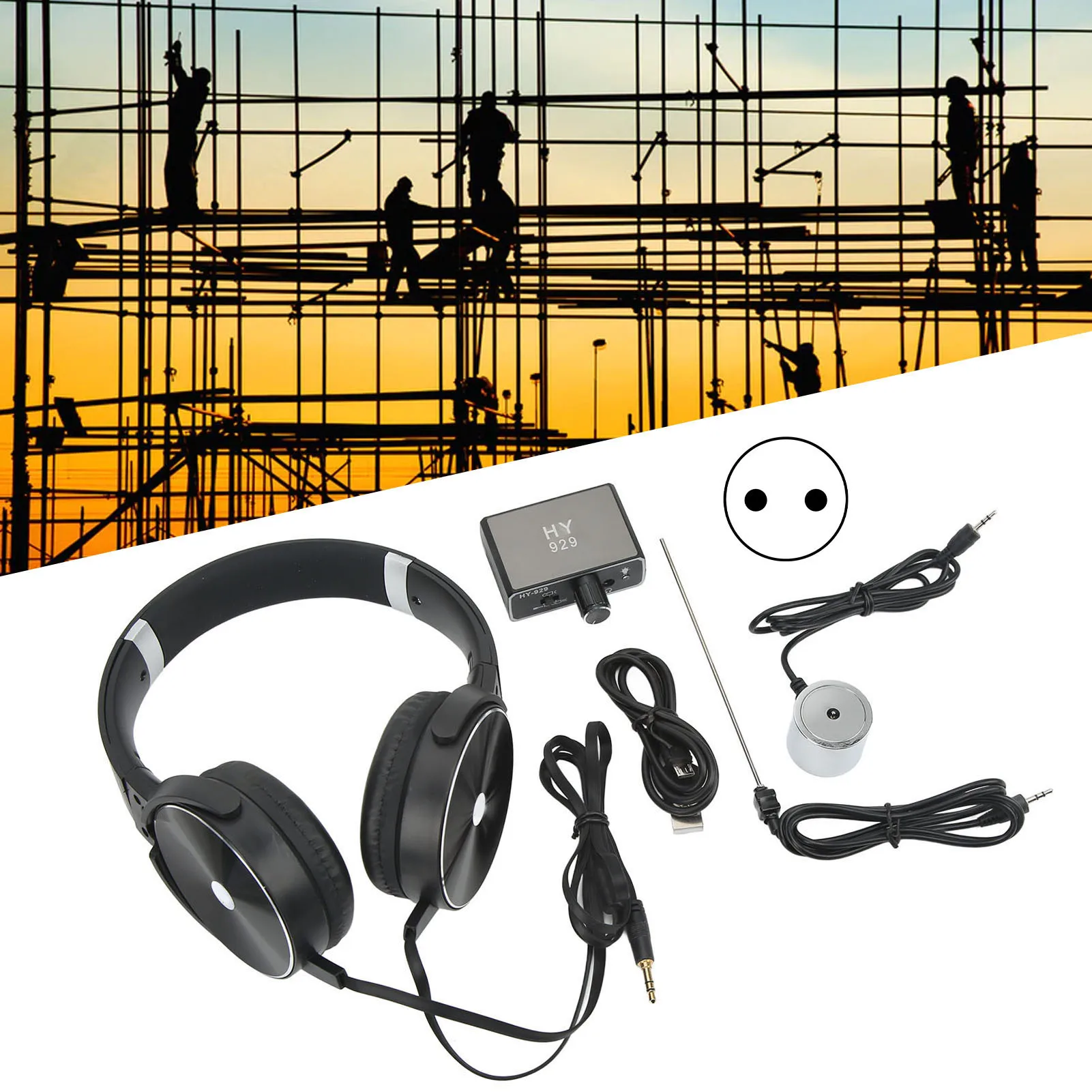Water Pipe Leakage Monitor Rechargeable Water Leakage Detection Kit Underground High Strength for Site Construction AC100‑240V