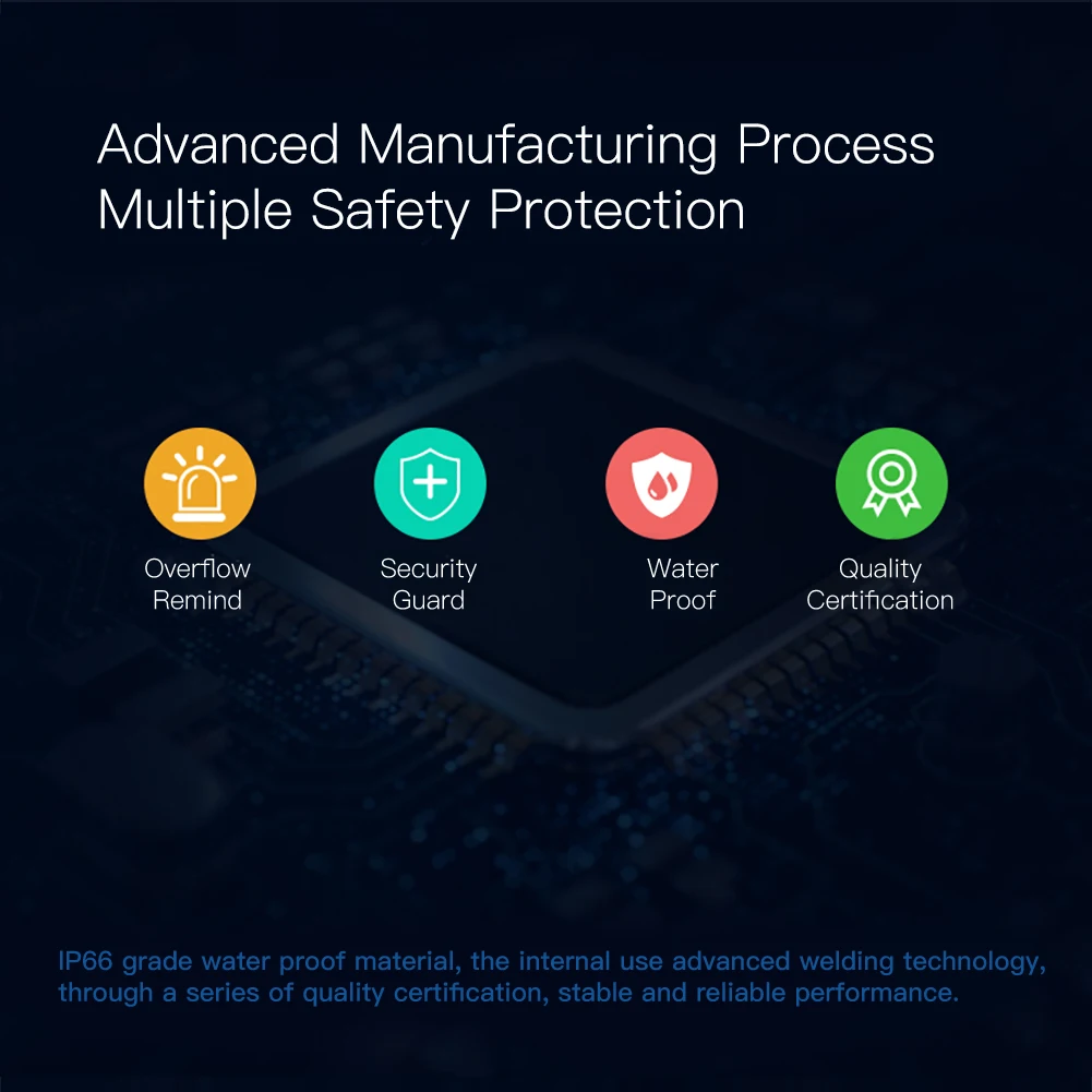 ZigBee Flood Sensor Water Leakage Detector Water Tank Full Alert Overflow Security Alarm System Tuya Smart App Remote Control