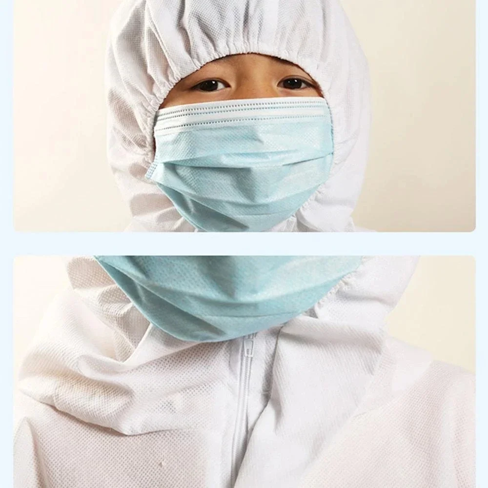 Protective Kids Breathable Dustproof Coveralls Isolation Suit Hooded Children Disposable Full Body Gown Antifouling Play Costume