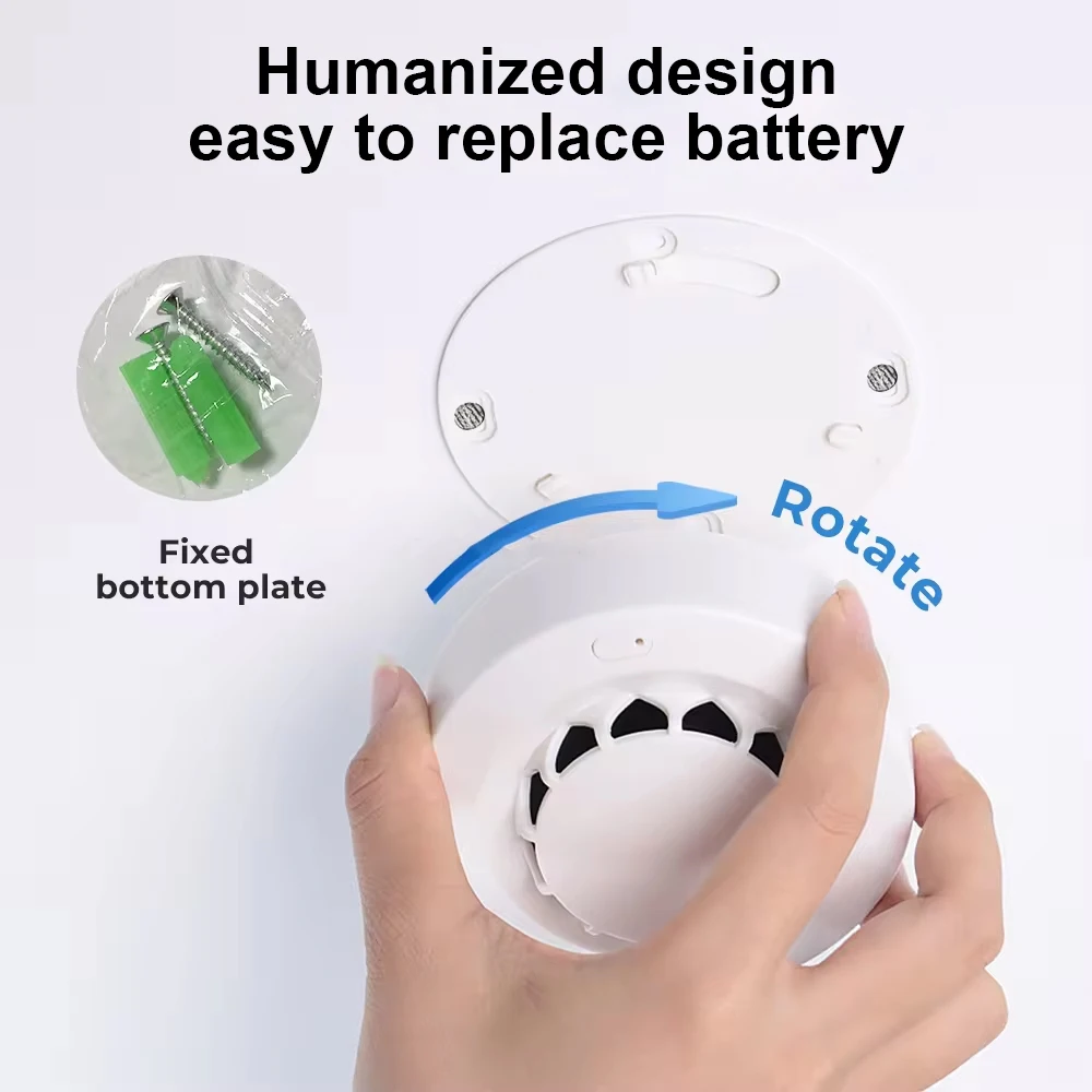 Tuya WiFi/Zigbee Smoke Detector Photoelectric Sensor Fire Alarm Home Kitchen Security System Work With Smart Life APP
