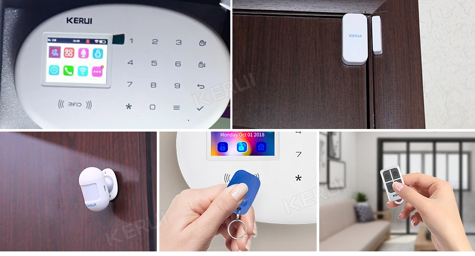 KERUI W204 4G WIFI GSM Alarm System Touch Panel Home Security Tuya Smart RIFD APP Remote Control Burglar PIR Door Sensor Siren