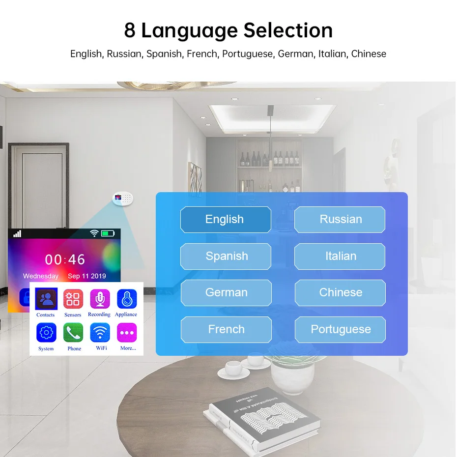KERUI W204 4G WIFI GSM Alarm System Touch Panel Home Security Tuya Smart RIFD APP Remote Control Burglar PIR Door Sensor Siren