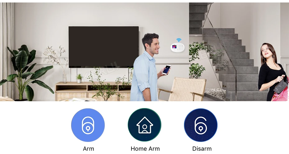 KERUI W204 4G WIFI GSM Alarm System Touch Panel Home Security Tuya Smart RIFD APP Remote Control Burglar PIR Door Sensor Siren