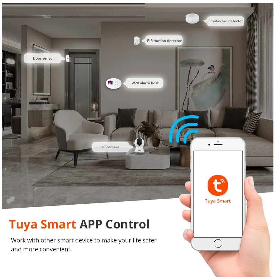 KERUI W204 4G WIFI GSM Alarm System Touch Panel Home Security Tuya Smart RIFD APP Remote Control Burglar PIR Door Sensor Siren